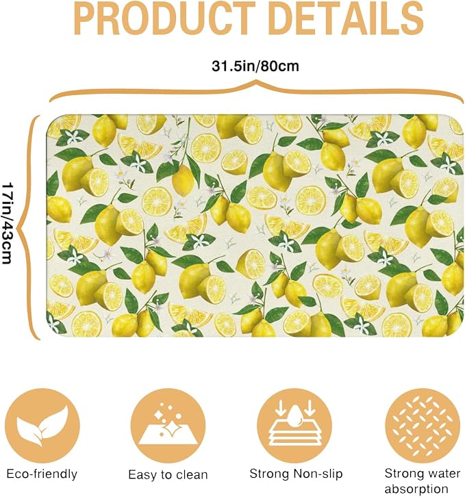 Kitchen Countertop Dish Drying Mat, Super Absorbent Coffee Bar Mat - Image 5
