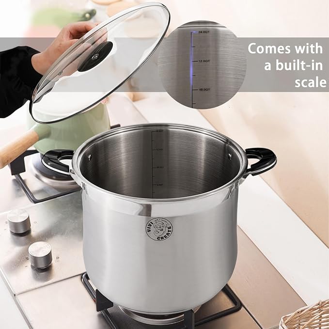 Vivicreate 14.5 Quart Stainless Steel Stock Pot - Image 3