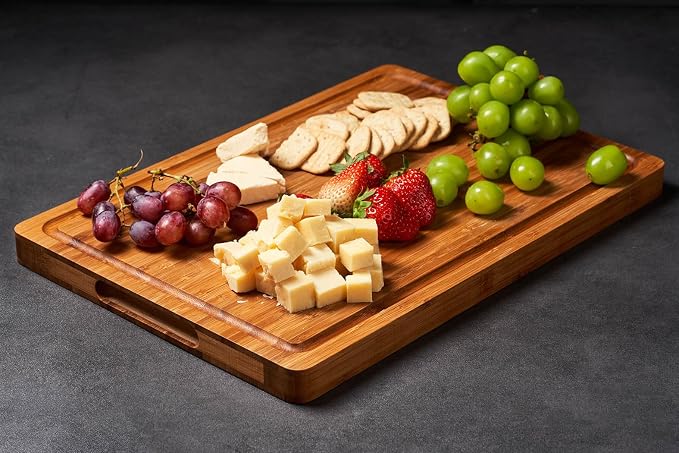 Allsum Bamboo Cutting Boards for Kitchen, Heavy Duty Wooden Chopping Block - Image 6