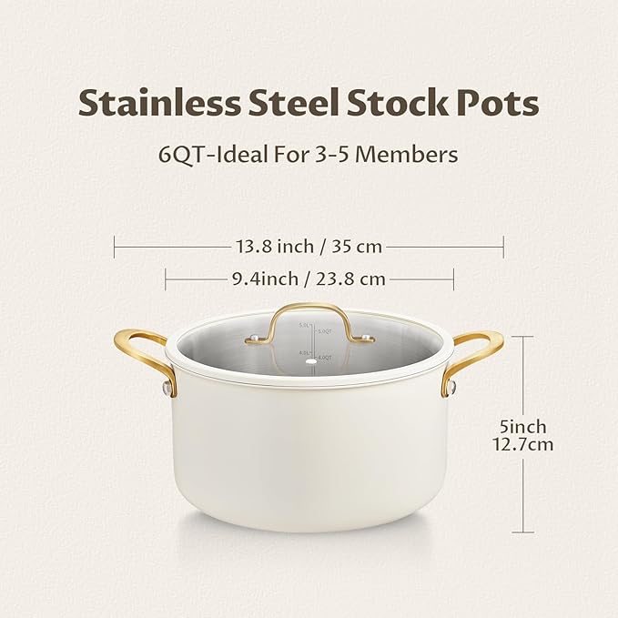 BEZIA 6 QT Stainless Steel Stockpot - Image 8