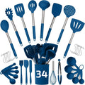 Silicone Kitchen Utensils Set 34 Pieces 450 °F Heat Resistant by CulinaryCouture