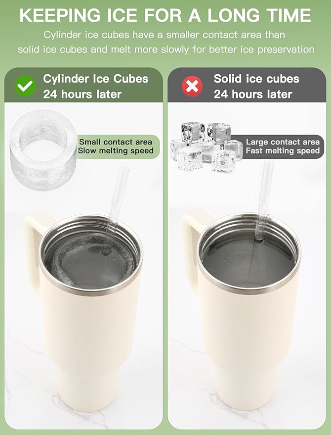 Ice Cube Tray for Tumbler Cup 30Oz-40Oz, Easy Fill and Release Ice Maker for - Image 8
