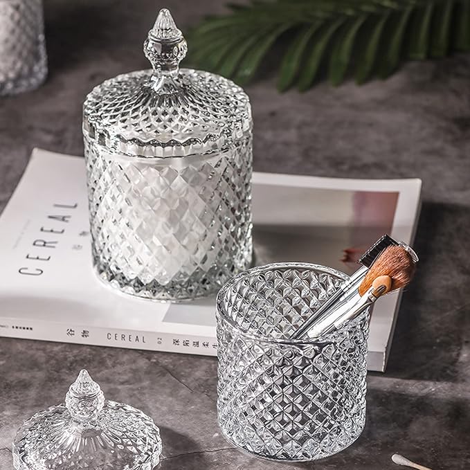 rejomiik Qtip Holder Glass Apothecary Jars - Image 4