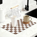12" x 20" Checkered Dish Drying Mat by Unknown