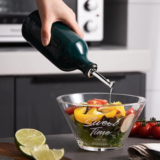 Sweejar Ceramic Olive Oil Dispenser Bottle, Opaque Oil Cruet Protects to Reduce - Image 4