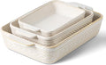 Casserole Dishes for Oven, Ceramic Baking Dishes Set of 3, Rectangular Lasagna by Artebake