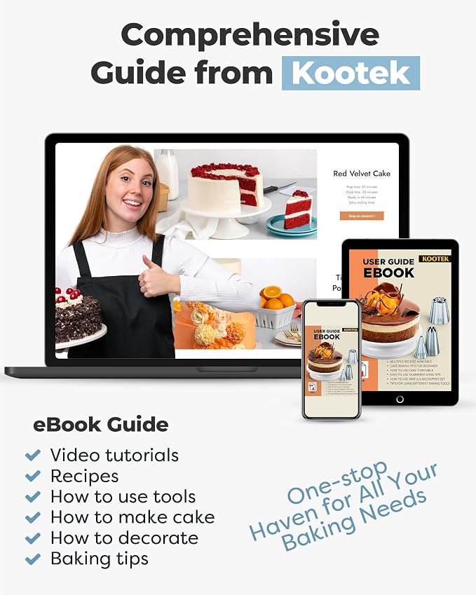 Kootek Cake Decorating Kit Baking Supplies Set Cake Turntable - Image 5