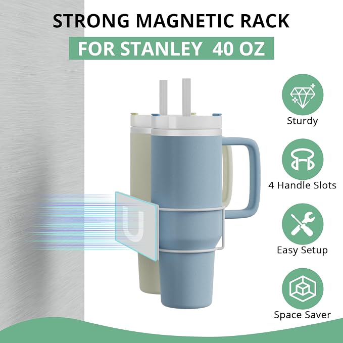 Magnetic Stanley Cup Holder for Refrigerator, Water Bottle Organizer for - Image 2
