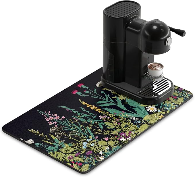 Rnivvi Coffee Mat, Hide Stain Rubber Backed Absorbent Dish Drying Pad by Rnivvi