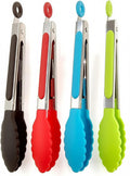 ZHIYE 4Pcs Silicone Tongs, Kitchen Tongs 7” Non-slip & Easy Grip Stainless by ZHIYE