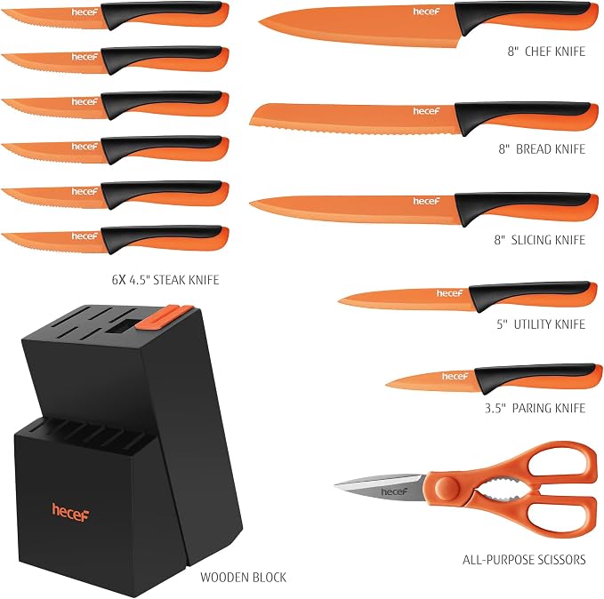 hecef 14 Pieces Kitchen Knife Set - Image 7