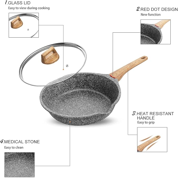 Starunder Induction Nonstick Skillet Frying Pan - Image 5