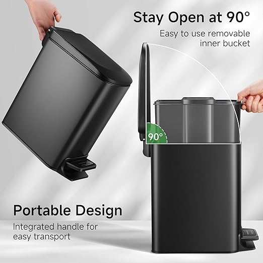 TIPGO Slim Bathroom Trash Can - Image 2
