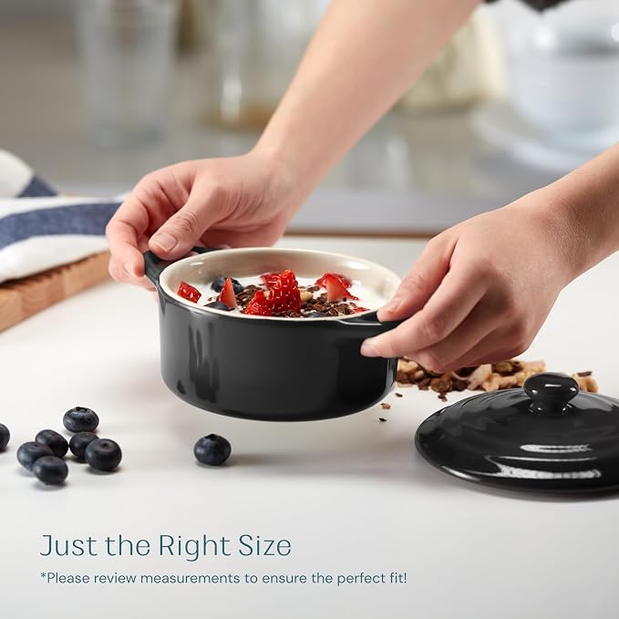 Kook Ceramic Mini Cocotte Set, Small Casserole Dishes - Image 5