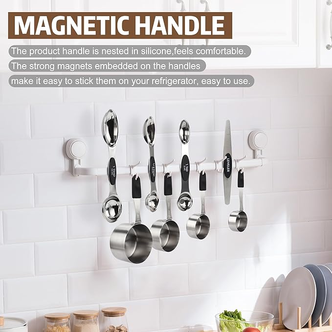 Magnetic Measuring cups and spoons Set, 5 Stainless Steel Magnetic Measuring - Image 3