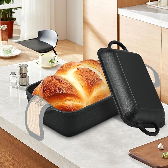 Oval Cast Iron Dutch Oven for Bread Baking, 6.35Qt Bread Baking Pan - Image 6