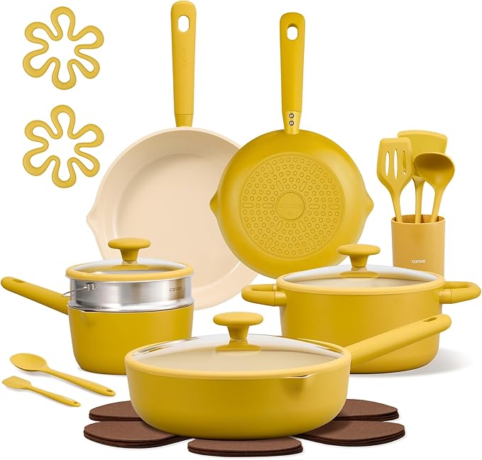 CAROTE 21pcs Cookware Set Nonstick Pots and Pans Set, Ceramic Cookware Set by CAROTE