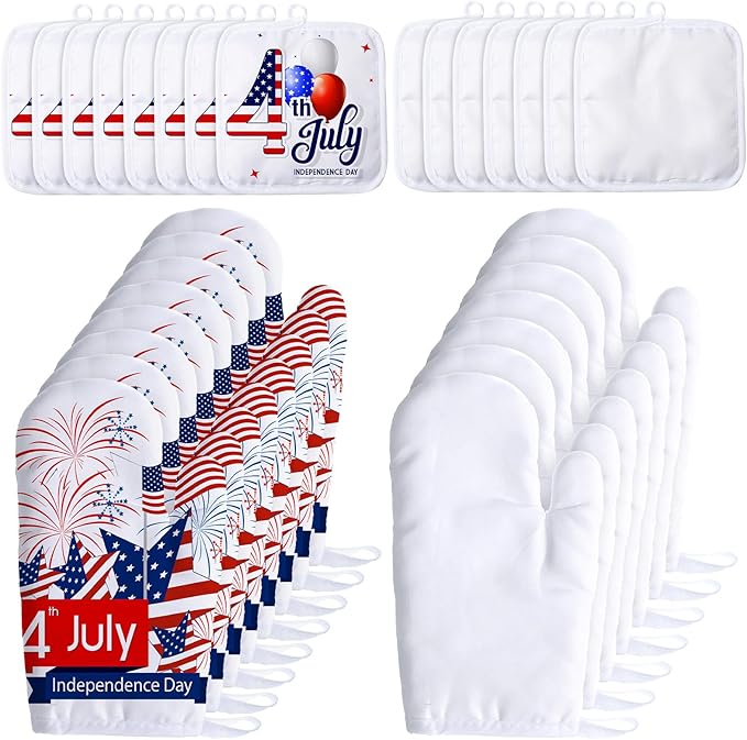 Patelai 30 Pieces Blank Sublimation Oven Mitts Set Include Blank Sublimation by Patelai