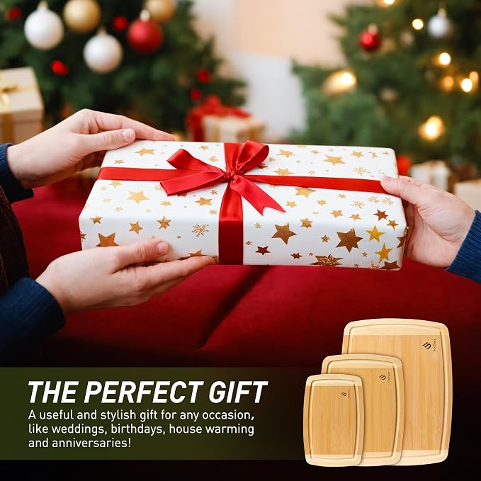 Bamboo Cutting Board Set Non Slip Feet Over Sink Tablas Para Picar Cocina Tabua - Image 5