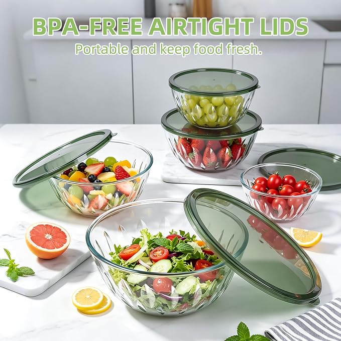 Luvan 5-Pack Glass Mixing Bowls - Image 7