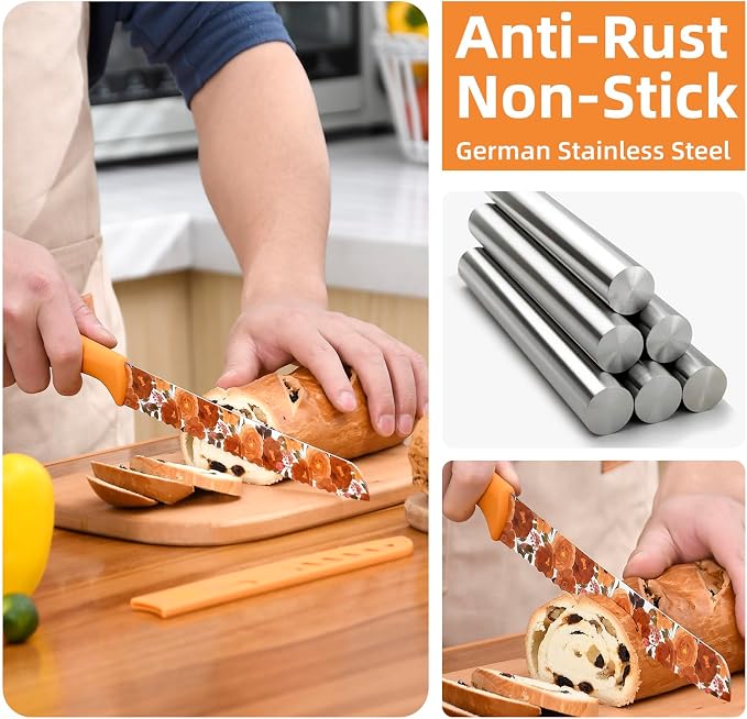 UPTRUST Knife Set, 12-piece Kitchen Knife Set Nonstick Coated, Professional - Image 5