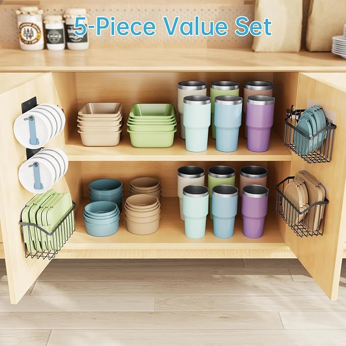 NiHome 5PCS Cabinet Door Lid Organizers Holders - Image 3