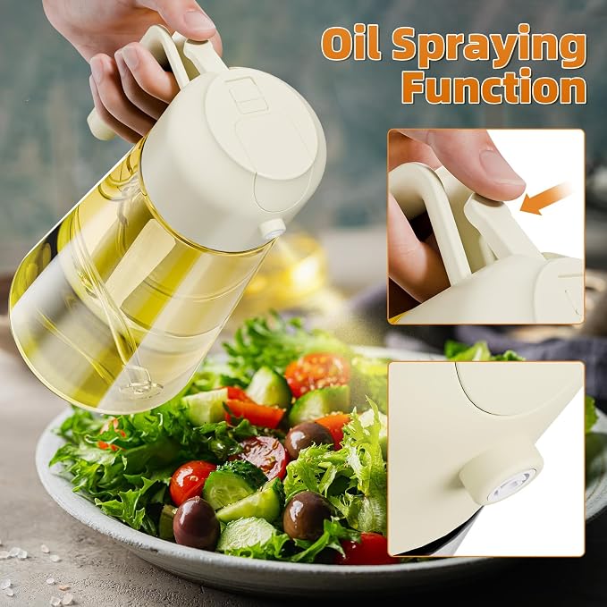 Marbrasse Oil Dispenser for Kitchen, 20 OZ /600ml Leakproof Glass Oil Bottle - Image 2