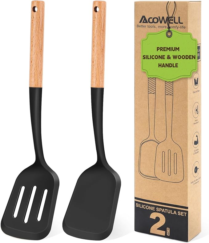 Pack of 2 Silicone Spatula Set by AcoWELL
