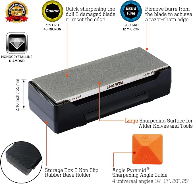 SHARPAL 162N Double-sided Diamond Sharpening Stone Whetstone Knife Sharpener - Image 2