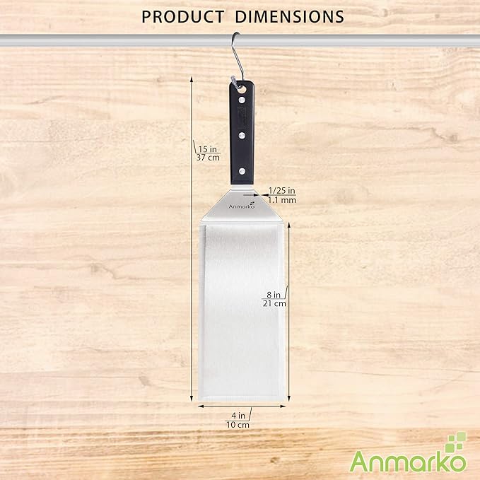 Turner 4x8 Stainless Steel Metal Griddle Spatula - Image 5