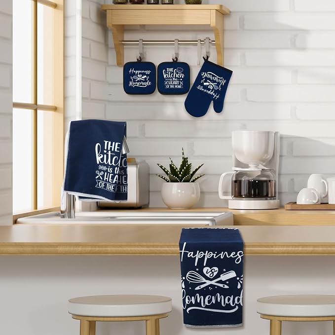 Sratte 6 Pcs Kitchen Decor Accessories Set Farmhouse Towels Pot Holders Oven - Image 7