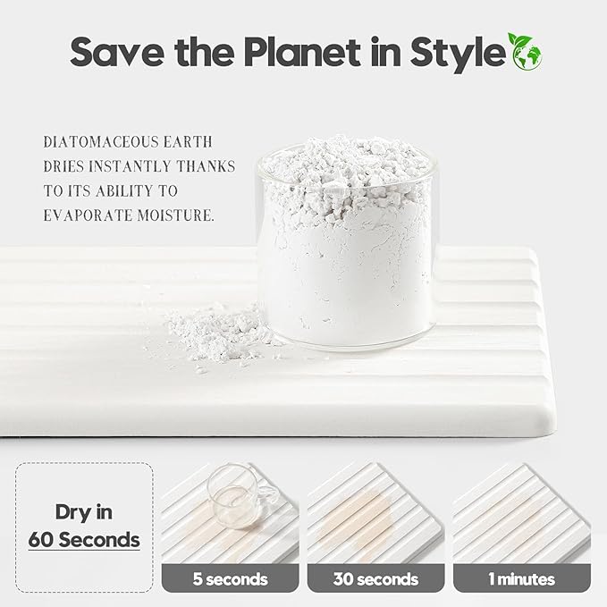 Razborci 2PCS Water Absorbing Stone Drying Tray Mat - Image 4