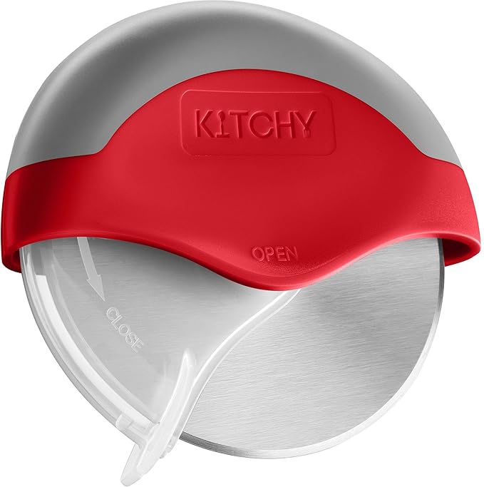 Kitchy Pizza Cutter Wheel with Protective Blade Cover, Ergonomic Pizza Slicer by KITCHY