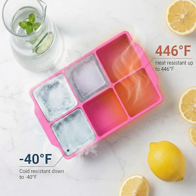KitchFort Large Silicone Ice Cube Tray, Easy Release 2" Big Ice Cubes - Image 6