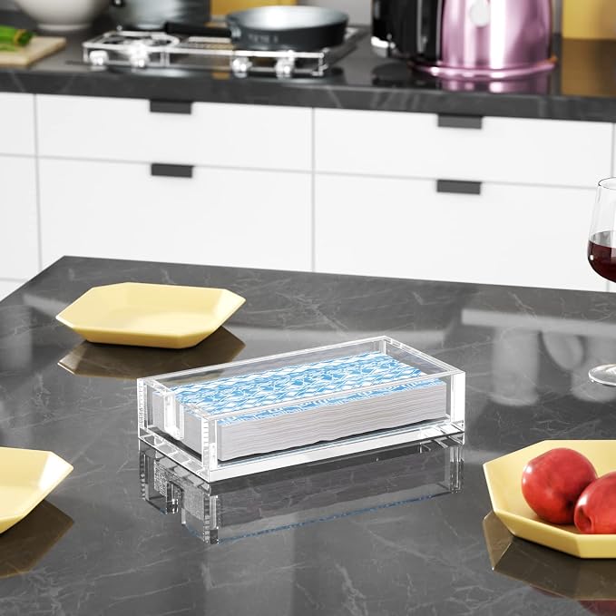 HIIMIEI Acrylic Napkin Holder for Bathroom, Acrylic Guest Towel Holder - Image 5