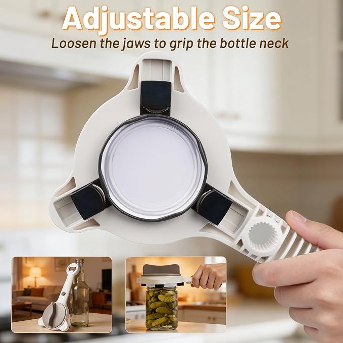 Jar Opener for Seniors Weak Hands, Adjustable Can Jar Lid Bottle Opener - Image 5