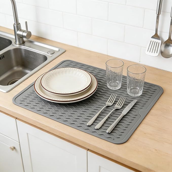 Silicone Dish Drying Mat for Kitchen Counter Eco-Friendly Fast Dry Dish Mat - Image 2