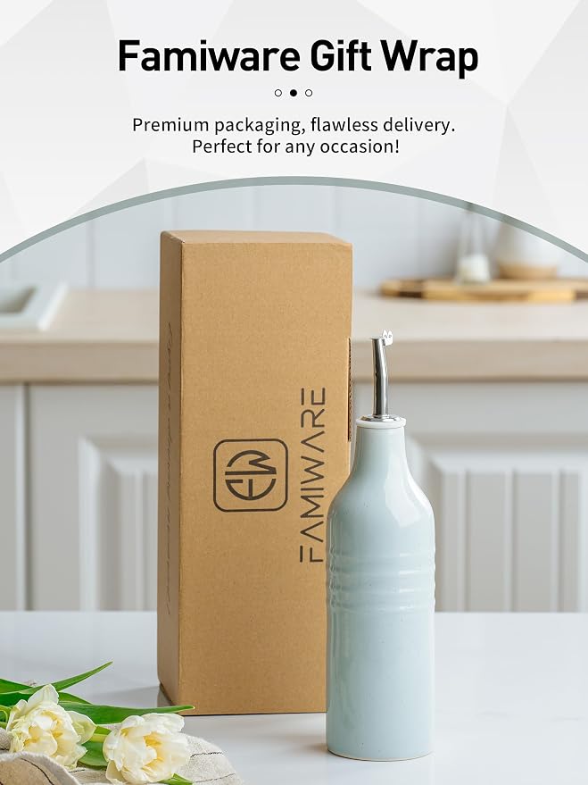 famiware Jupiter 16oz Ceramic Olive Oil Dispenser Bottle, 1 Piece Oil Dispenser - Image 7
