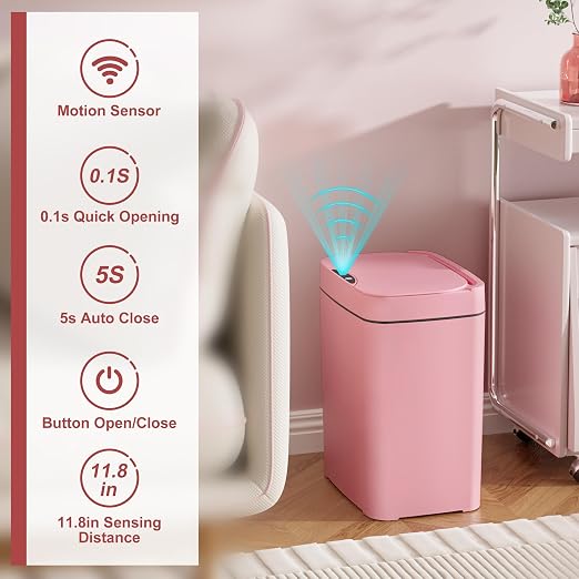 Vanpopubs 2 Pack 2.7 Gal Bathroom Trash Can - Image 2