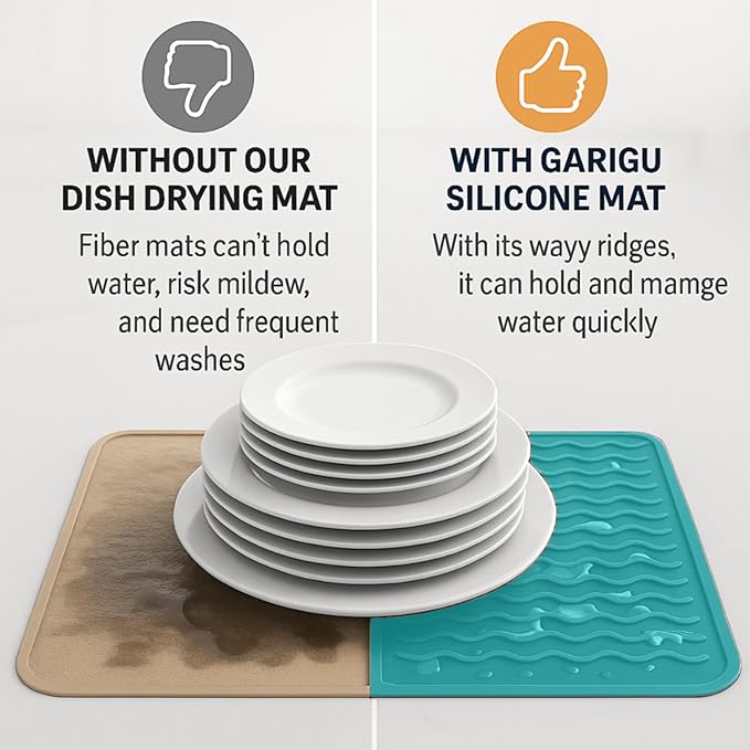 Silicone Drying Mat 16 × 12 – Teal Green Non-Slip Sink Mat - Image 9