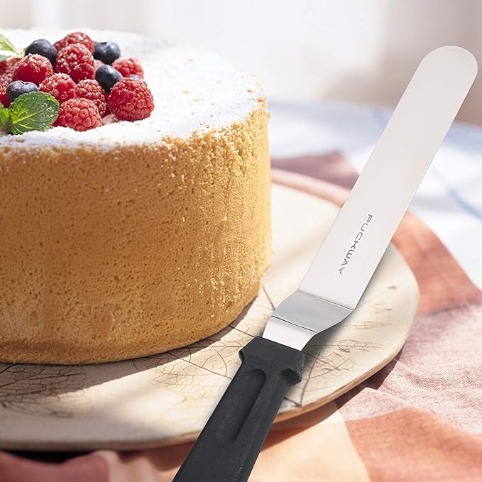 Offset Frosting Cake Knife set of 3 Black 6 8 & 10 Inch Angled Icing Spatula - Image 7