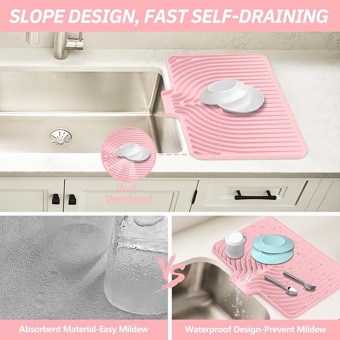 Dish Drying Mat for Kitchen Counter, - Image 4