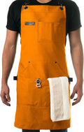 Asaya Chef and BBQ Apron with Bottle Opener and Hand Towel - 10oz Cotton Canvas by AsayaChefProducts