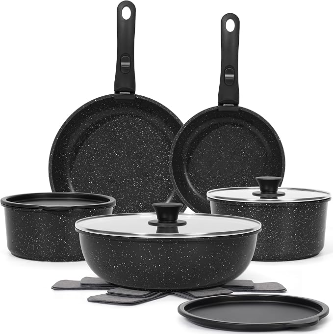 SODAY 15Pcs Pots and Pans Set Non Stick, Cookware Sets by SODAY