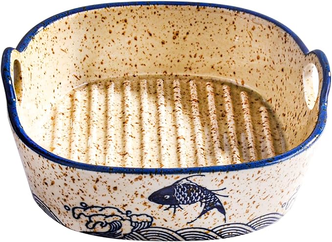 Japanese Style Ceramic Casserole Dish, 6.7-Inch Square Baking Dish by Whitenesser