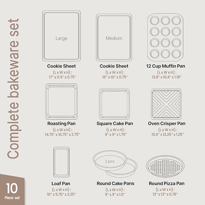 BAKKEN 10-Piece Kitchen Baking Pan Set - Image 2