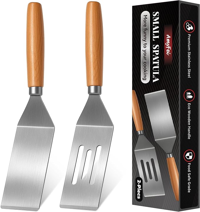 2Pcs Stainless Steel Spatula Set, Mini Serving Spatula by AmyFei
