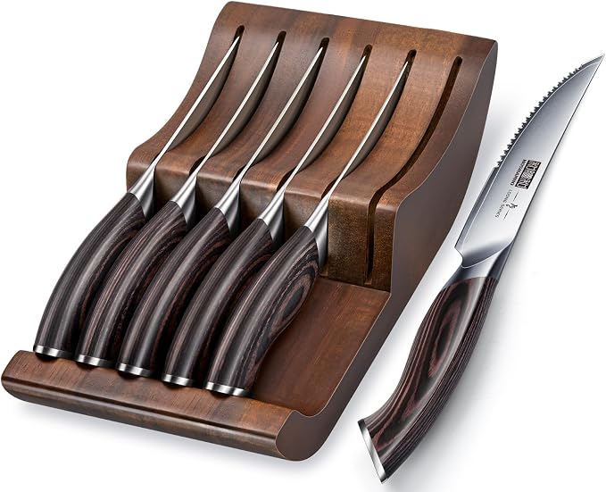 HOSHANHO Steak Knives Set of 6 by HOSHANHO