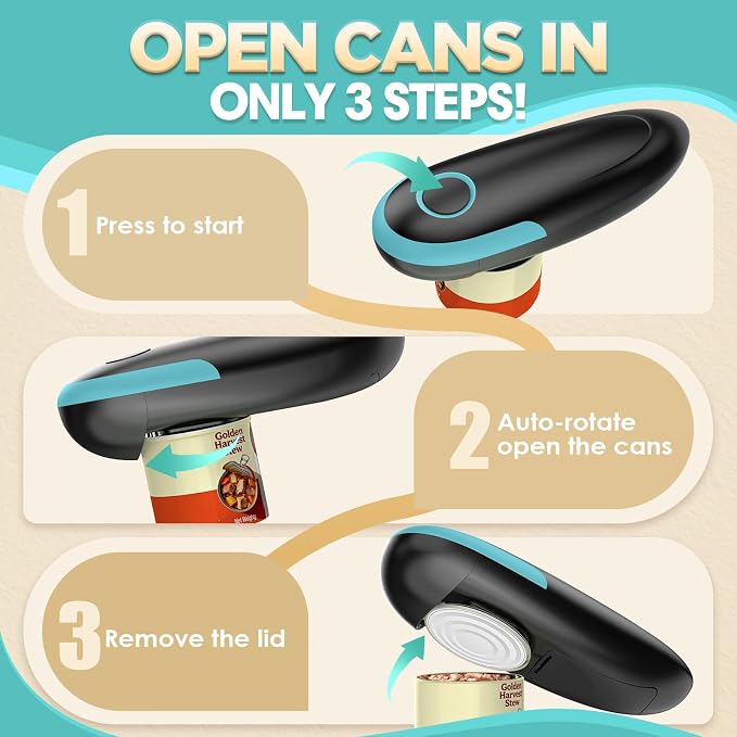 Electric Can Opener, Fits All Can Sizes One Touch Automatic Can Opener - Image 7