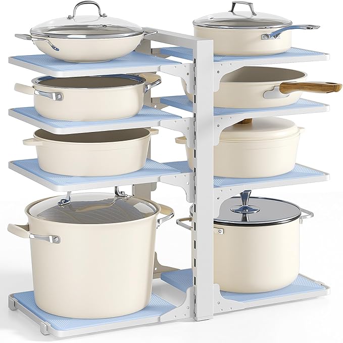 LAMU Pots and Pans Organizer under Cabinet, 8 Tier Heavy Duty Pan Organizers by YourHome-OrganizationHelper